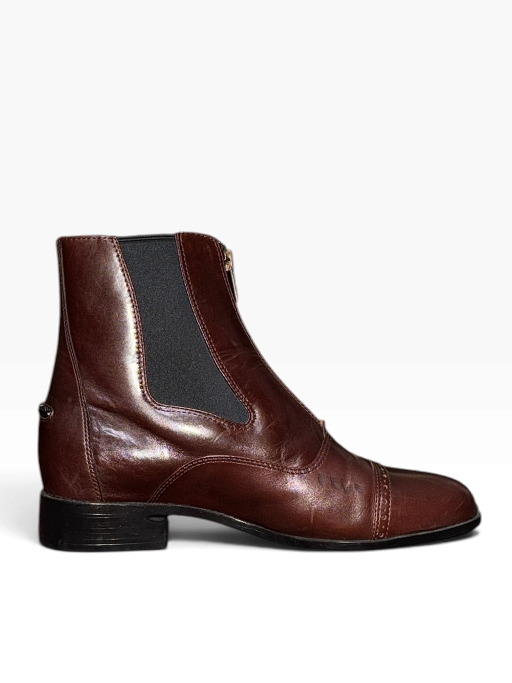 Ariat Precision Women’s Size 7B Brown Leather Front Zip Paddock Ankle Boots EUC